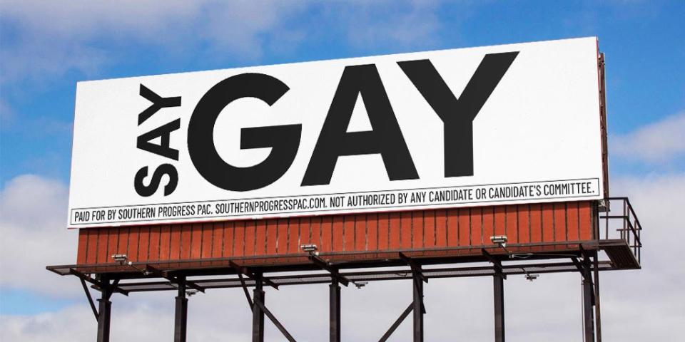 Say Gay billboard