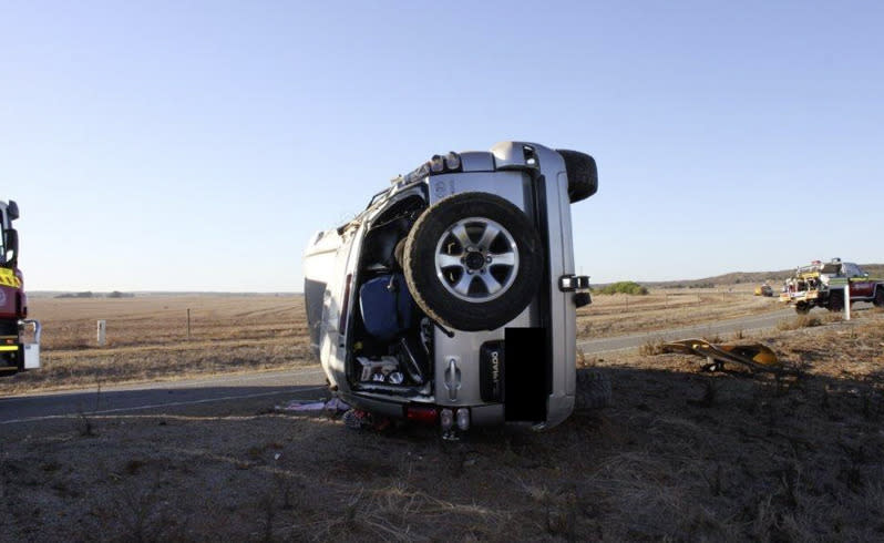 Near-miss: A family of four escaped serious injury when their car rolled on the S-Bend at the weekend.