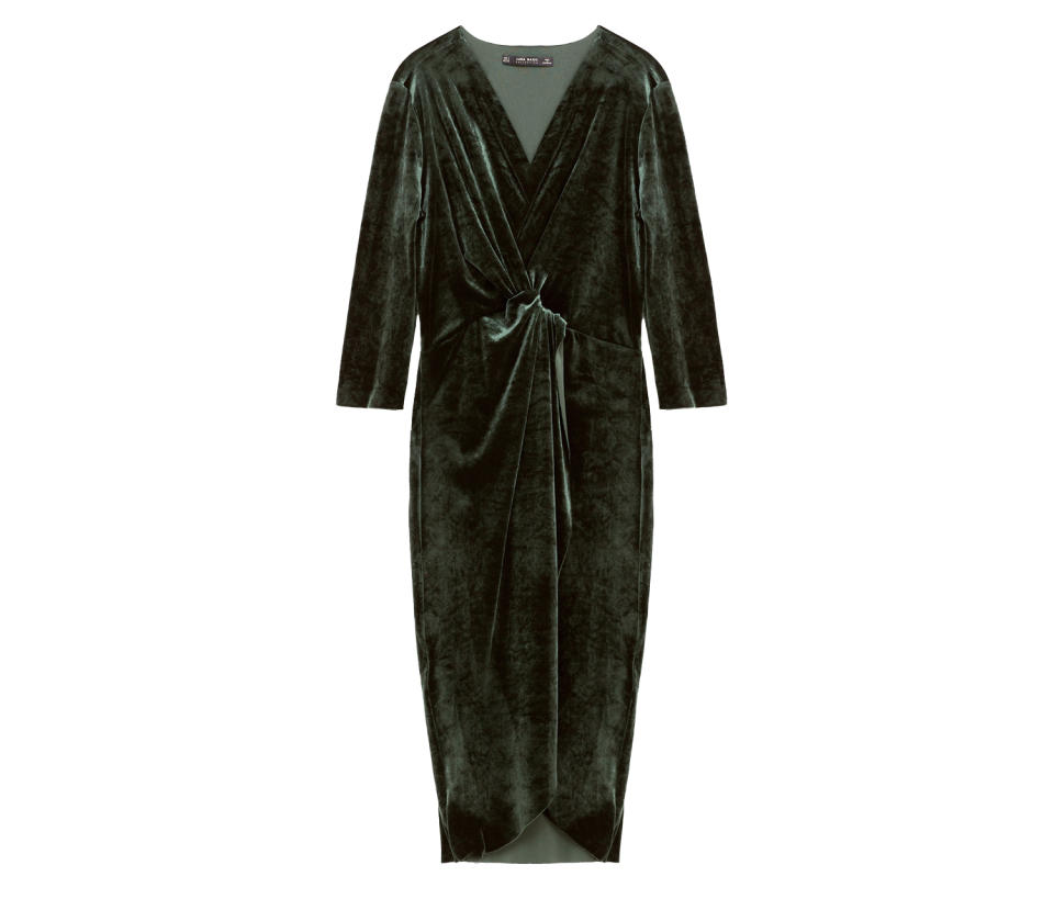 Zara Crossover Velvet Dress