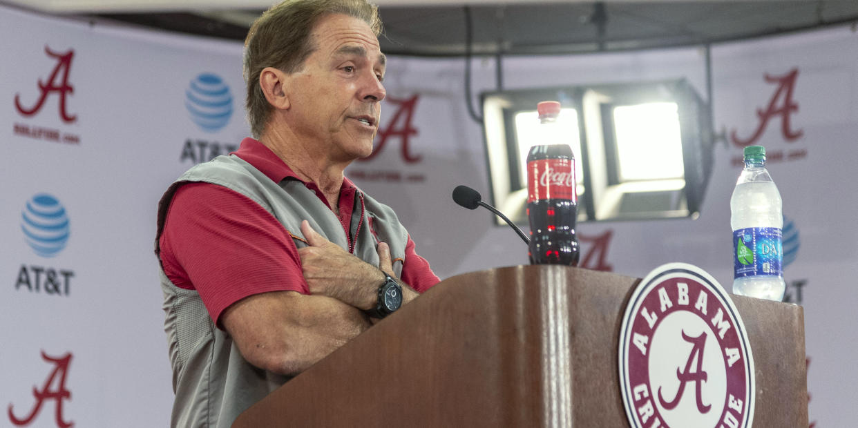 Nick Saban would have made a different change to college football’s new kickoff rules. (Vasha Hunt/AP)