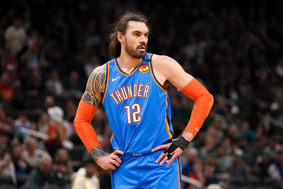 Steven Adams made his name as an old-school center for the Oklahoma City Thunder. (Dylan Buell/Getty Images)