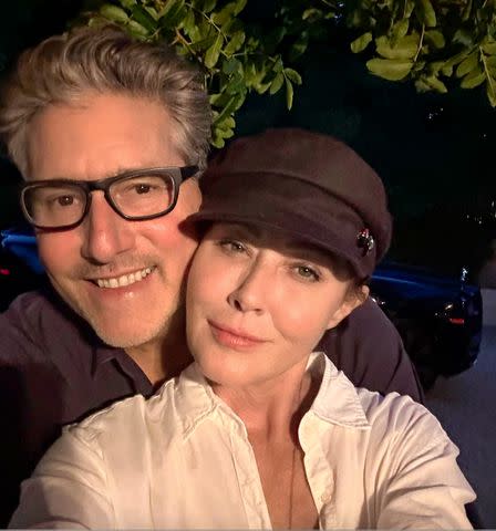 <p>Shannen Doherty/Instagram</p> Shennen Doherty with her best friend, real estate agent Chris Cortazzo