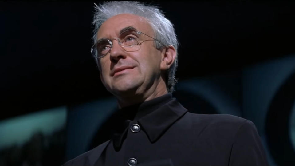 <p> Media mogul and madman Elliot Carver (Jonathan Pryce) tried to provoke World War III with some shenanigans involving a GPS encoder and the Chinese/British fleets. Pushing things along with his headlines in <em>Tomorrow Never Dies</em>, Commander Bond breaks that story by sending Carver to his end. </p>