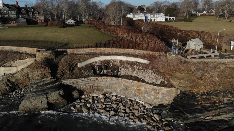 Another portion of the Cliff Walk between Narragansett Avenue and Webster Avenue collapsed following winter storms in late December 2022.