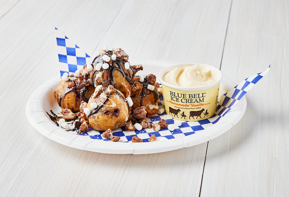 DEEP FRIED ROCKY ROAD WITH BLUE BELL ICE CREAM