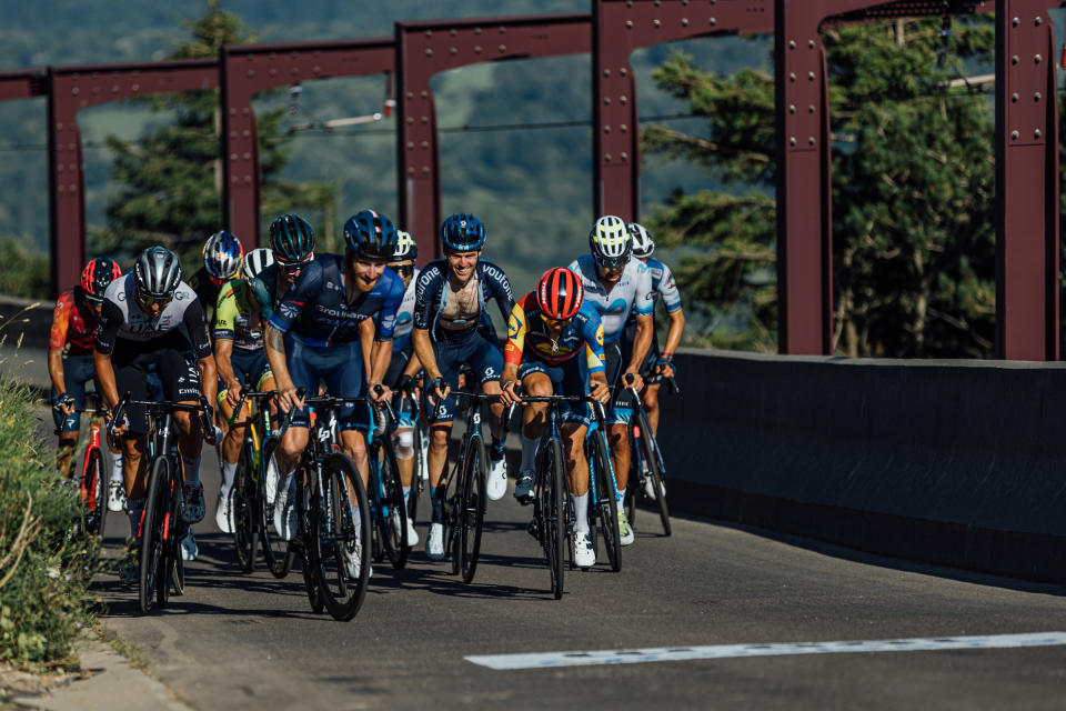 Riders ascending the final kilometres of the Puy de Dôme on stage 9 of the 2023 Tour de France