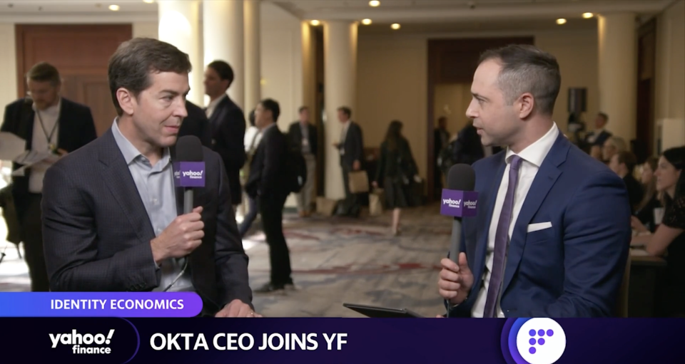 Okta CEO Todd McKinnon (left) weighs in on the outlook for his business amidst turbulent market conditions. 