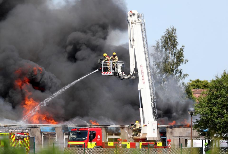 Firefighters tackled the blaze with an aerial ladder (PA)