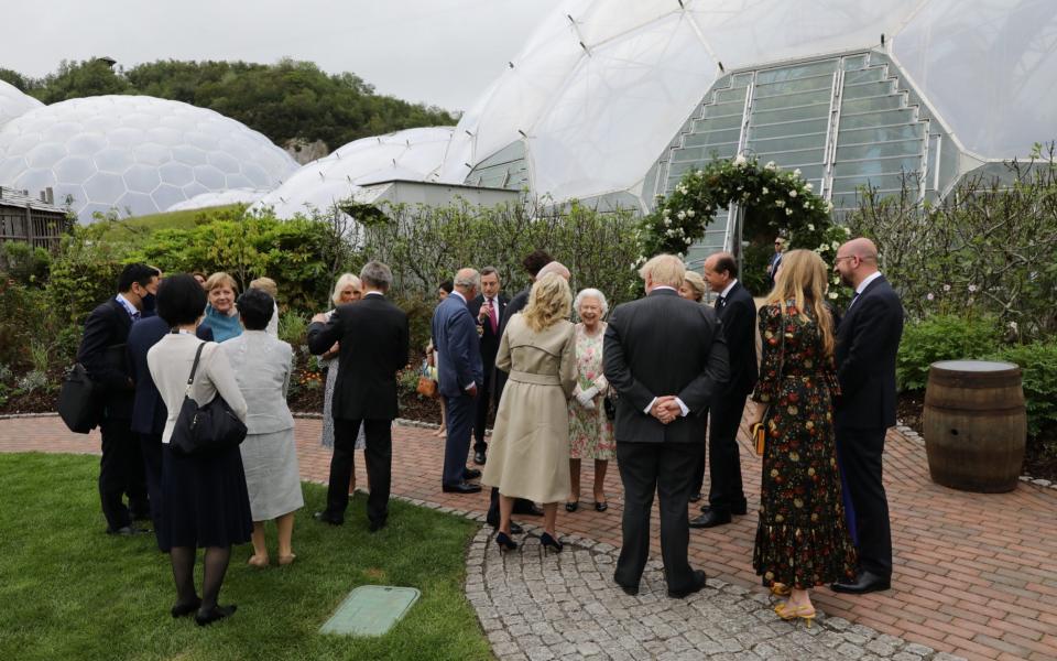 G7 leaders gather for a reception held by the Queen in Cornwall on June 11 2021 - Jack Hill/The Times