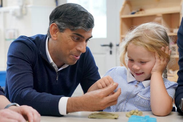 Prime Minister Rishi Sunak during a visit to Braishfield Primary School in Romsey, Hampshire, while on the General Election campaign trail 