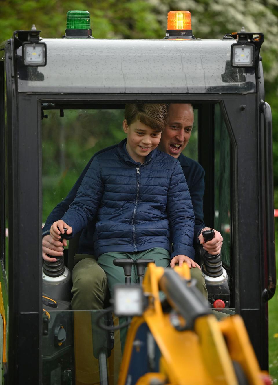 Prince William and Prince George taking part in the Big Help Out on May 8, 2023 in London, England.