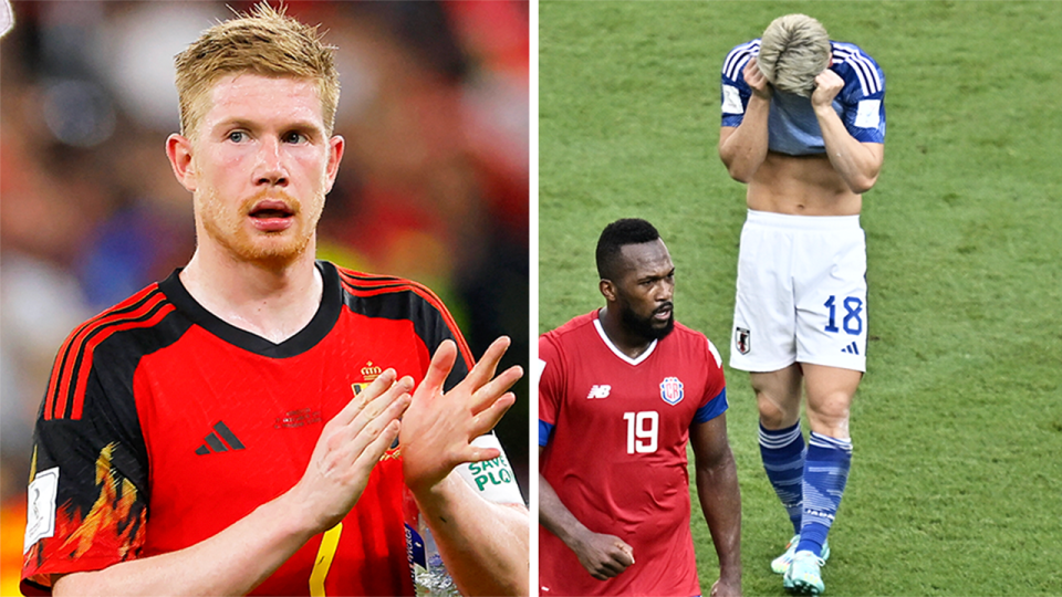 Both Belgium and Japan fell to shock defeats in their second group stage matches, leaving their qualification in jeopardy at the FIFA World Cup. (Getty Images)