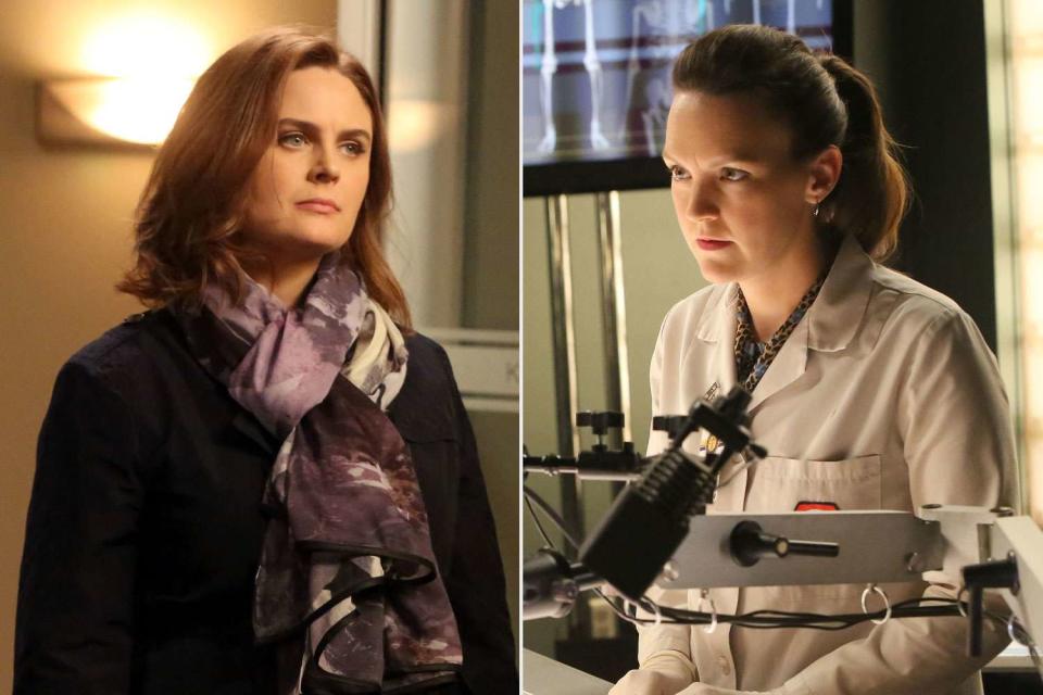 <p>fox (2)</p> Emily Deschanel and Carla Gallo in "Bones"