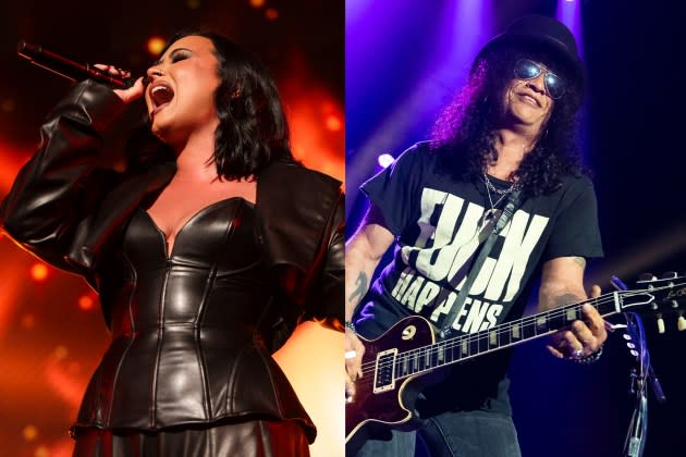 Demi Lovato and Slash - Credit: Christopher Polk/Billboard/Getty Images; Matthew Baker/Getty Images