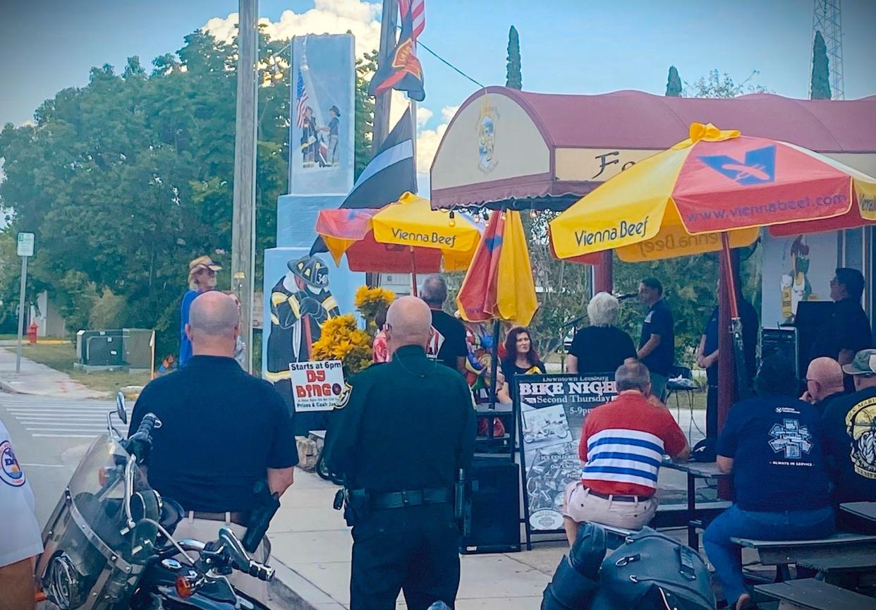 9/11 ceremony from last September at Great Chicago Fire Brewery & Tap Room. Owner John Sokol, a former first responder, supports fireman and police at events he hosts in his establishment.