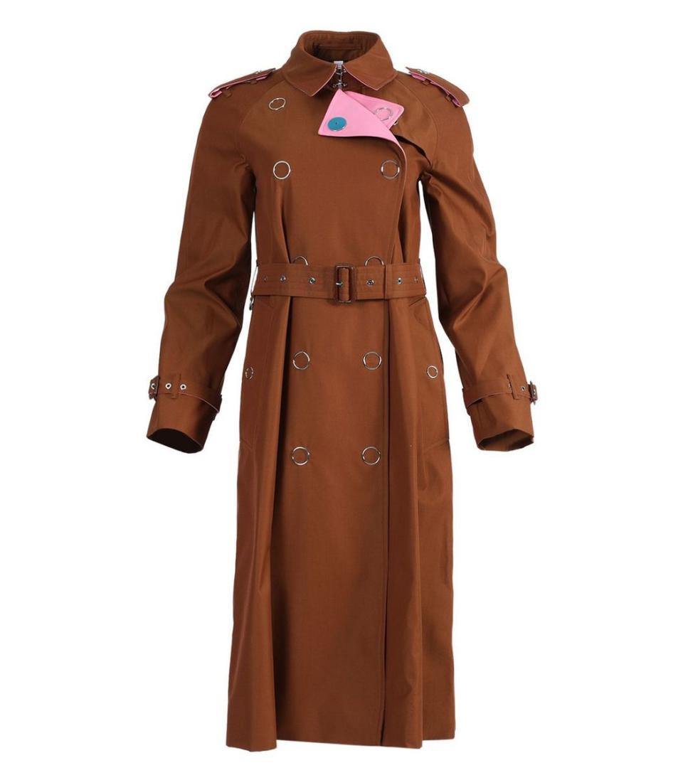 10) Brown and Pink Trench Coat