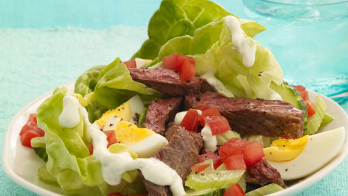 <p>Parade</p><p><strong>Get the recipe: <a href="https://parade.com/30542/dash/steak-and-egg-salad/" rel="nofollow noopener" target="_blank" data-ylk="slk:Steak And Egg Salad;elm:context_link;itc:0;sec:content-canvas" class="link rapid-noclick-resp">Steak And Egg Salad</a></strong></p>