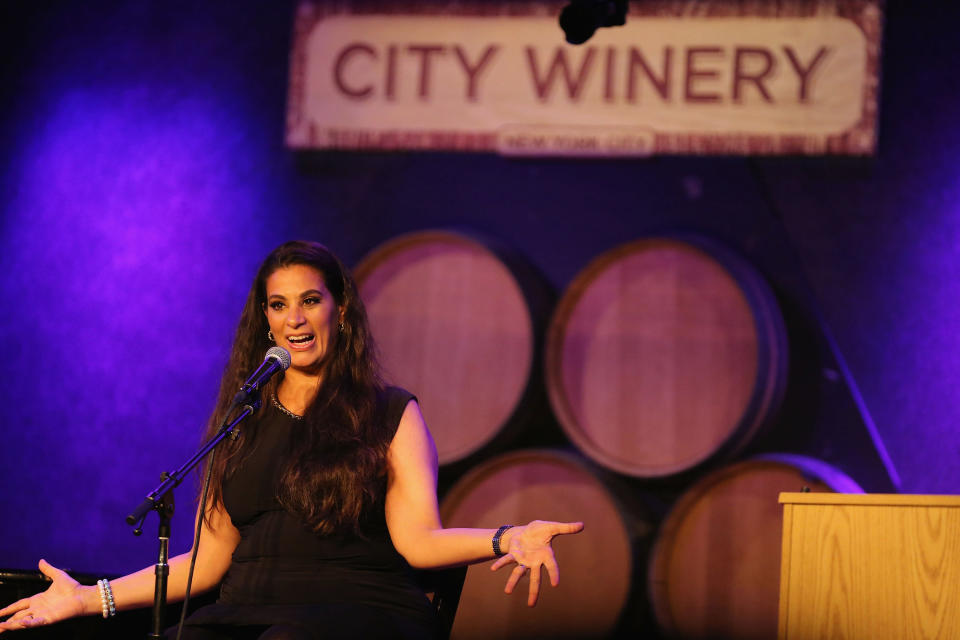 Maysoon Zayid performing standup in New York City. (Photo: Al Pereira/Getty Images)