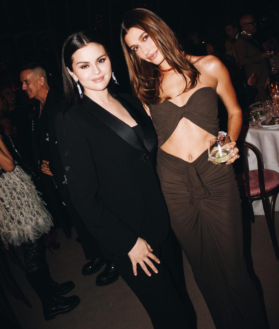 Caption: Hailey Bieber and Selena Gomez attend the Academy Museum of Motion Pictures 2nd Annual Gala, Presented by Rolex Photo Credit: Tyrell Hampton