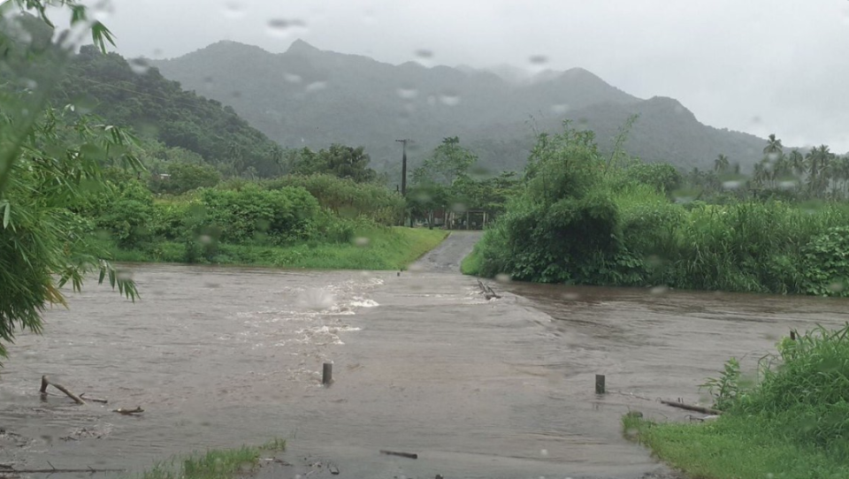 The flooded Bagata Crossing on Vunivesi Road in Savusavu. Source: Fijian Roads Authority