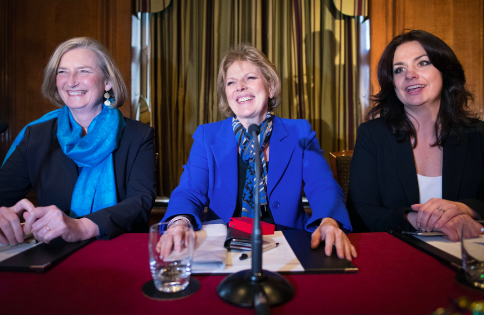<em>Sarah Wollaston, Anna Soubry and Heidi Allen left the Tory party to join The Independent Group (PA)</em>