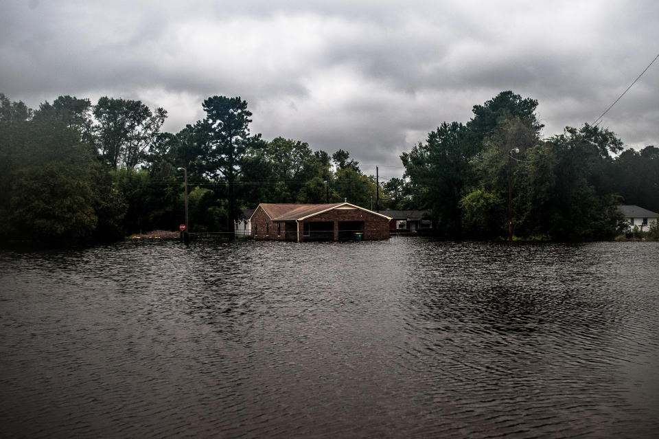 Lumberton saw rising floodwaters throughout Sunday as the Lumber River rose over its banks and inundated the south side of town.