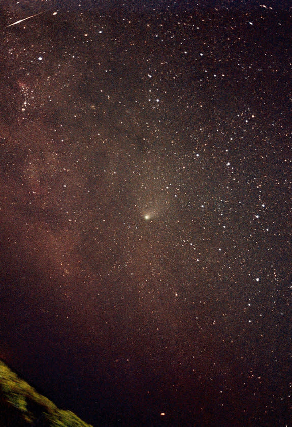 Halley's Comet in 1986, as captured by astrophotographer Victor Rogus. This photo won <i>Astronomy Magazine</i>'s "Best Astrophoto Award" in the August, 1986 issue.