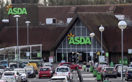 FILE PHOTO - Shoppers leave the Asda superstore in High Wycombe, Britain, February 7, 2017. Picture taken February 7, 2017. REUTERS/Eddie Keogh