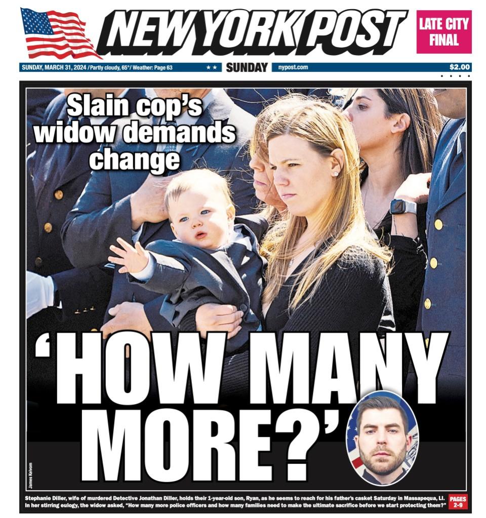 New York Post cover for Sunday, March 31, 2024.