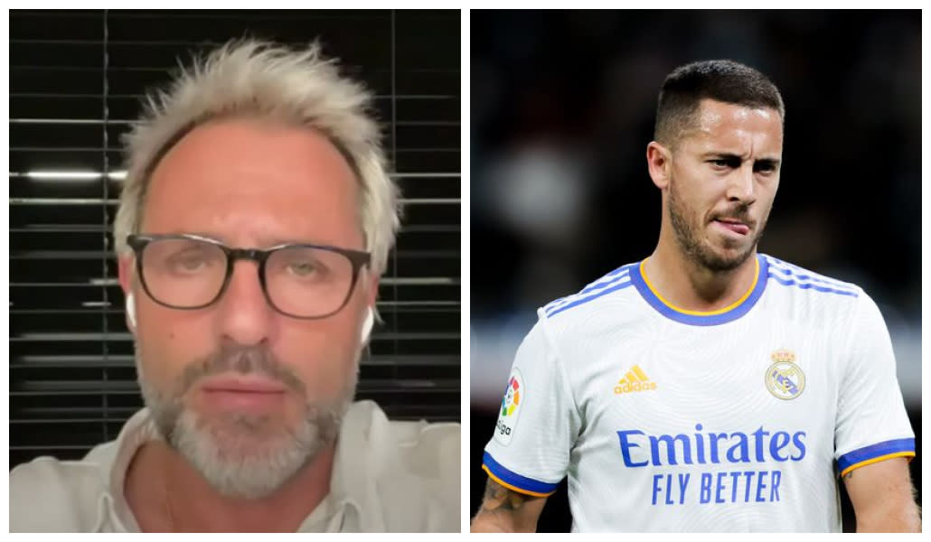 Santi Cañizares habla claro sobre Eden Hazard en 'Tiempo de Juego' (Fuentes: YouTube/Santi Cañizares y David S. Bustamante/Soccrates/Getty Images)