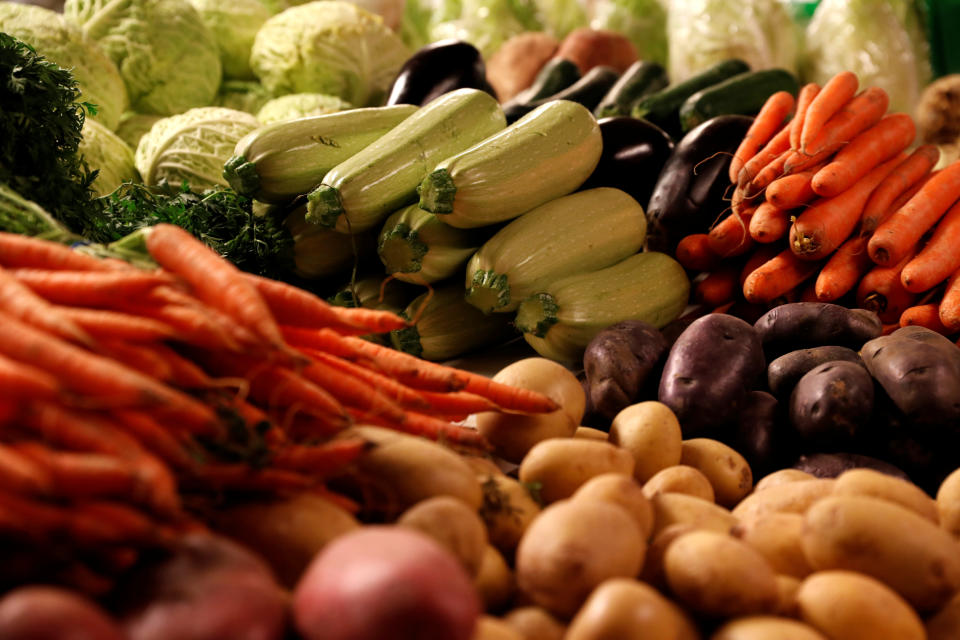 Vegetables are seen at a shop in Budapest, Hungary, January 30, 2018. REUTERS/Bernadett Szabo