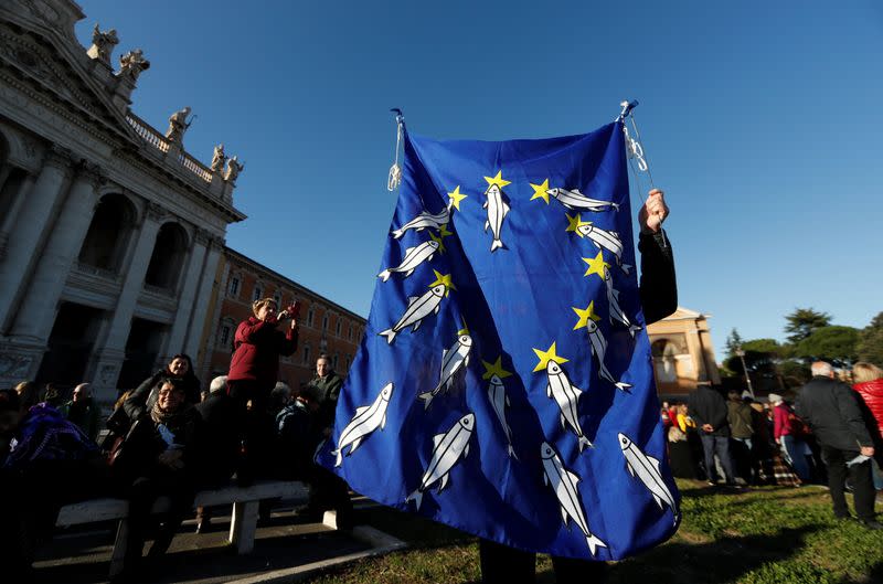 Demonstration held by "the sardines" in Rome