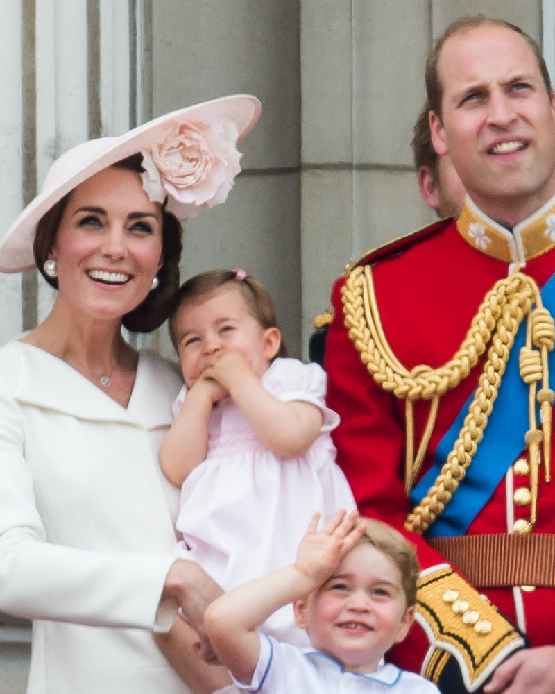 Princess Charlotte looked enamoured by the flypast