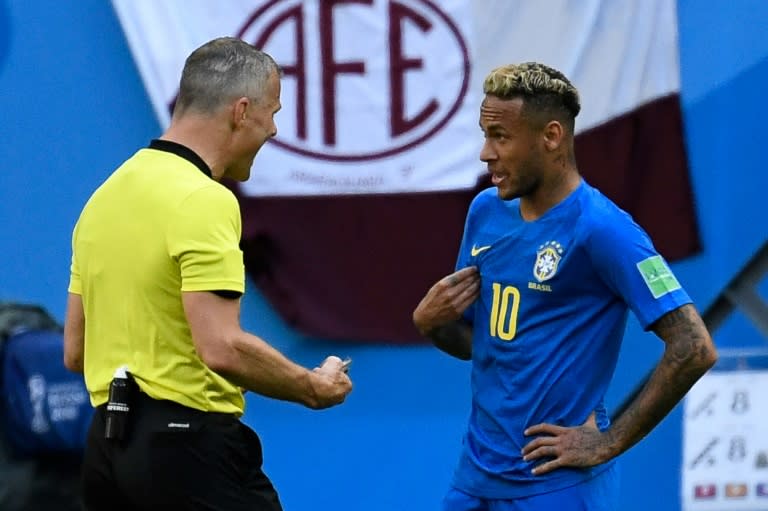 Dutch referee Bjorn Kuipers was unimpressed by some of Neymar's play-acting