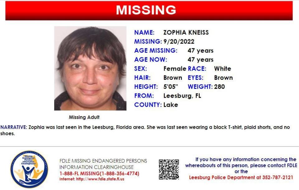 Zophia Kneiss was last seen in Leesburg on Sept. 20, 2022.