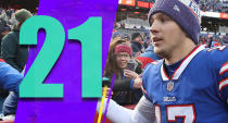 <p>It’s not like Josh Allen had a great rookie season, but there seems to be something to build on. Everyone knew it would take time for him. Putting up three passing touchdowns and two running scores in the finale is a great way to enter the offseason. (Josh Allen) </p>