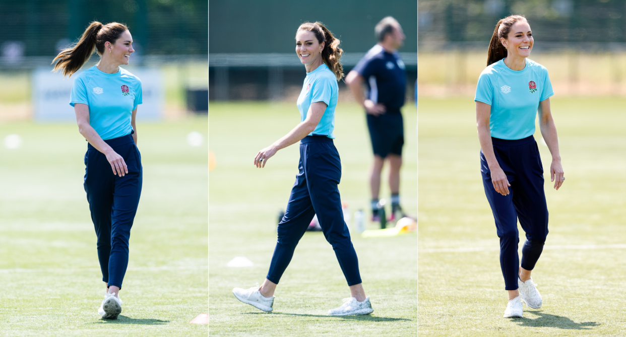 kate middleton wearing lululemon sneakers, kate middleton princess of wales, Take home Kate Middleton's Lululemon Chargefeel Low Women's Workout Shoes for less (Photos via Getty).