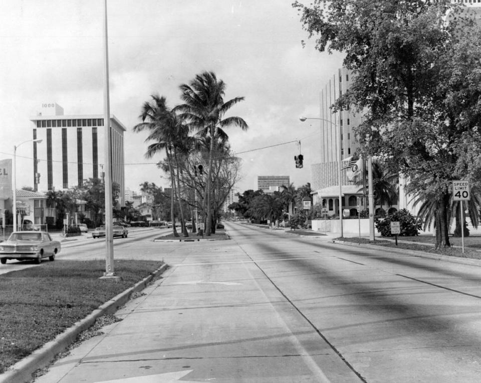 Brickell Avenue in 1969. Doug Kennedy/Miami Herald File