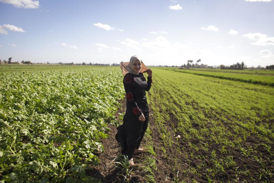 In this Monday, Dec. 10, 2012 photo, Dunia, 15, poses for a portrait on her family's farm in Beheira, Egypt. The girl married her cousin a few months later. Women activists say they won a major step forward with Egypt’s new constitution, which enshrined greater rights for women. But months after its passage, they’re worrying whether those rights will be implemented or will turn out to be merely ink on paper. Men hold an overwhelming lock on decision-making and are doing little to bring equality, activists say, and the increasingly repressive political climate is stifling chances for reforms. (AP Photo/Maya Alleruzzo) EGYPT OUT