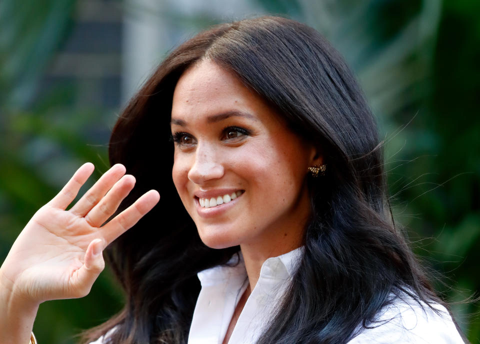 LONDON, UNITED KINGDOM - SEPTEMBER 12: (EMBARGOED FOR PUBLICATION IN UK NEWSPAPERS UNTIL 24 HOURS AFTER CREATE DATE AND TIME) Meghan, Duchess of Sussex launches the Smart Works capsule collection on September 12, 2019 in London, England. Created in September 2013 Smart Works exists to help unemployed women regain the confidence they need to succeed at job interviews and return to employment. (Photo by Max Mumby/Indigo/Getty Images)