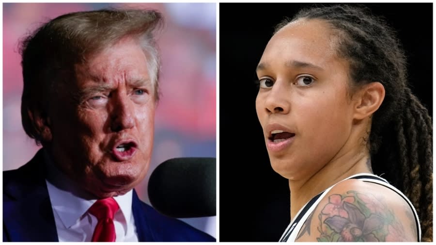 Former President Trump and basketball star Brittney Griner.