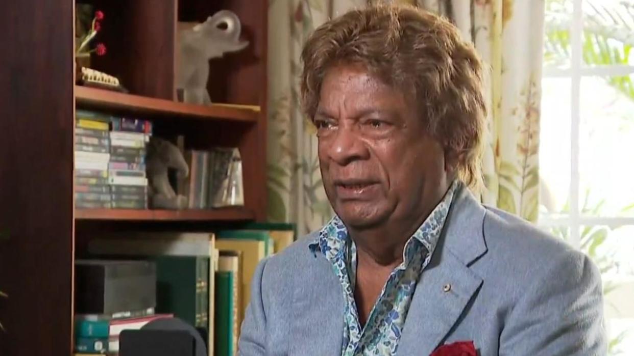 Kamahl has been charged with stalking a woman 50 years younger than him. Picture: 9News