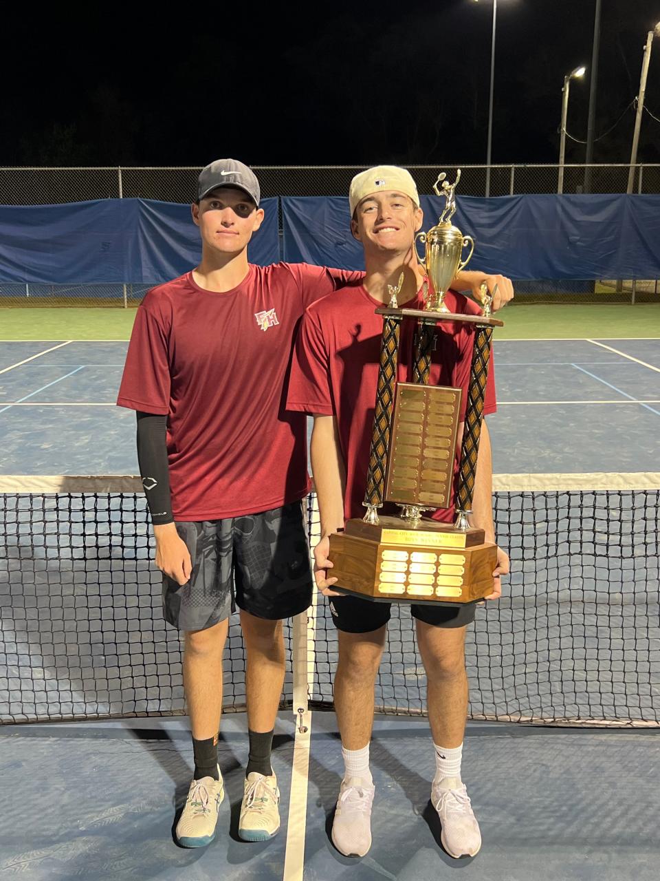 Florida High Head Coach Gabriel Roane (right) is the 2024 All-Big Bend Boys Tennis Co-Coach of the Year