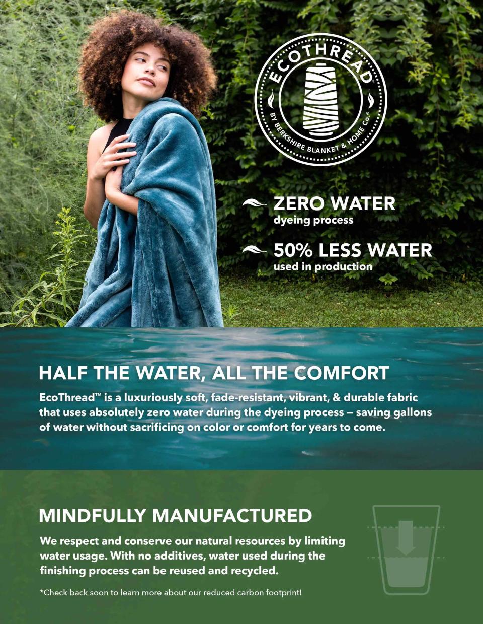 The EcoThread blanket series by Berkshire Blanket & Home Company makes sustainability claims that have been called into question in a class action greenwashing lawsuit filed last Friday.
