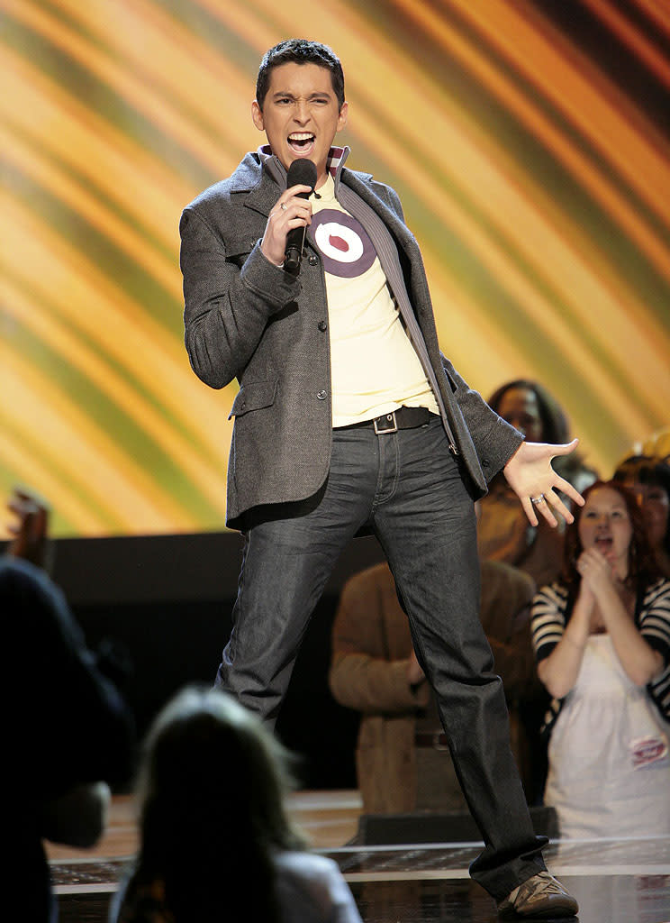 Rudy Cardenas performs in front of the judges on 6th season of American Idol.