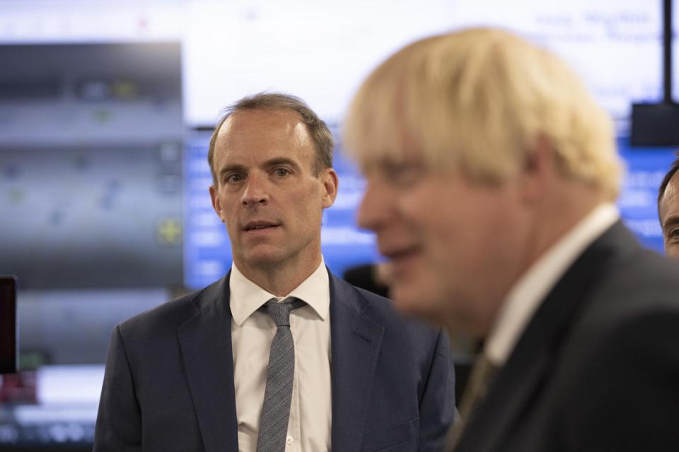 Dominic Raab lost his job as foreign secretary as Boris Johnson reshuffled his Cabinet (Jeff Gilbert/Daily Telegraph/PA) (PA Wire)