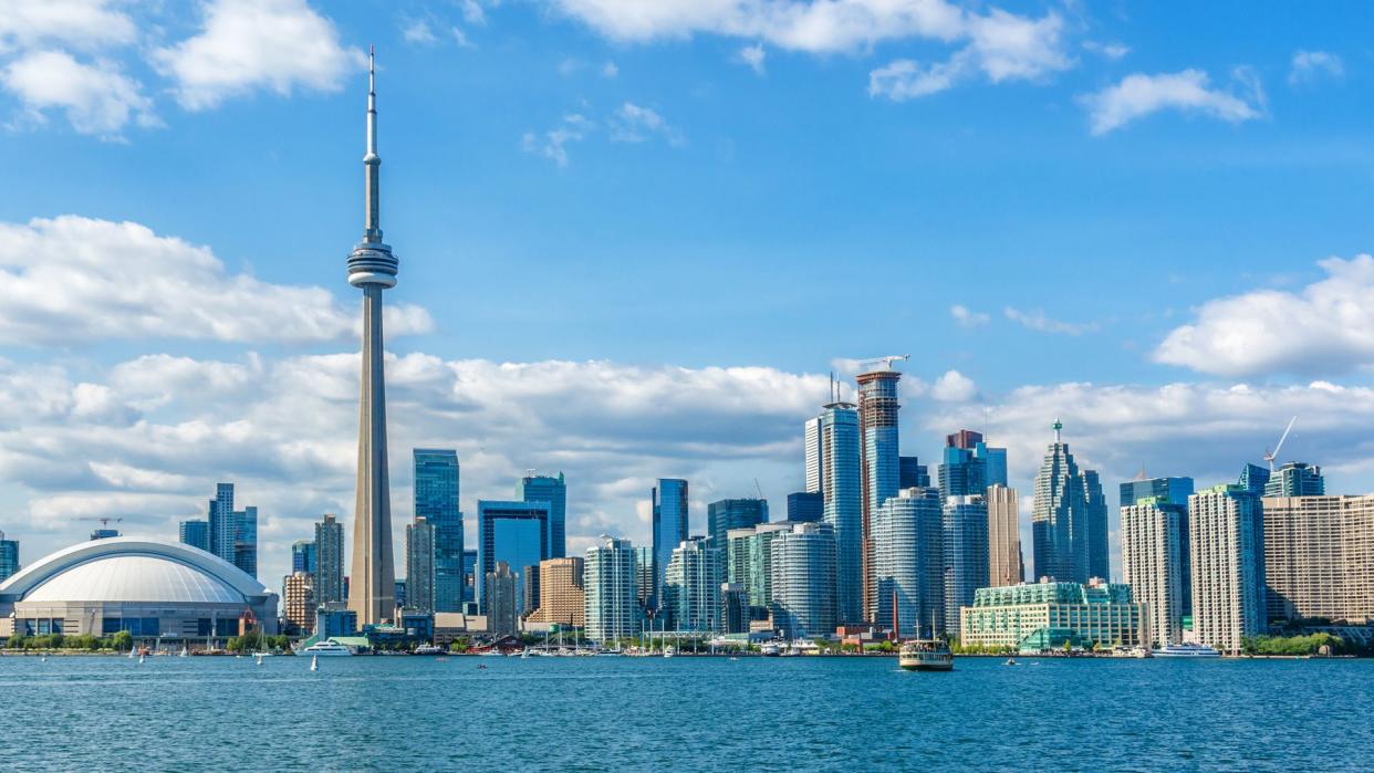 The beautiful Toronto's skyline over Lake Ontario.