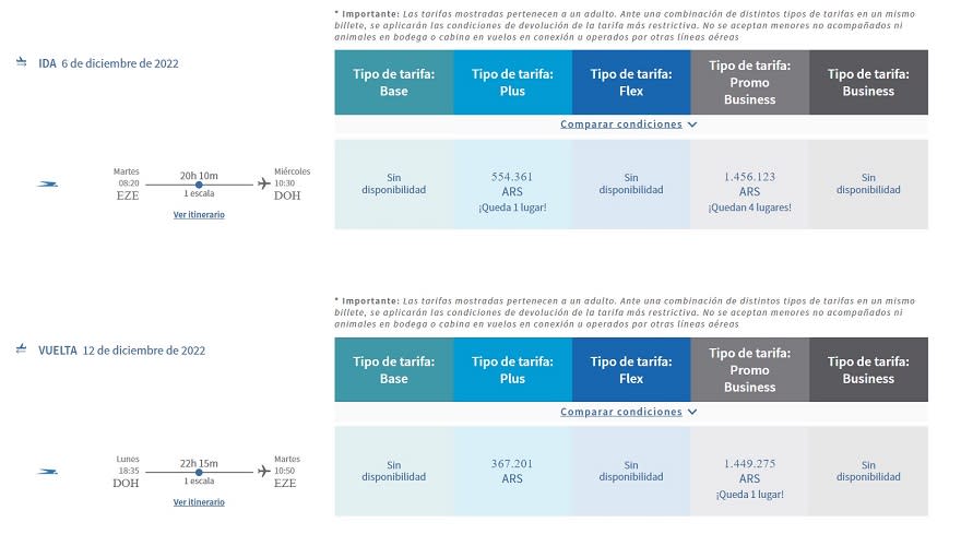 Fuente: sitio oficial de Aerolíneas Argentinas.