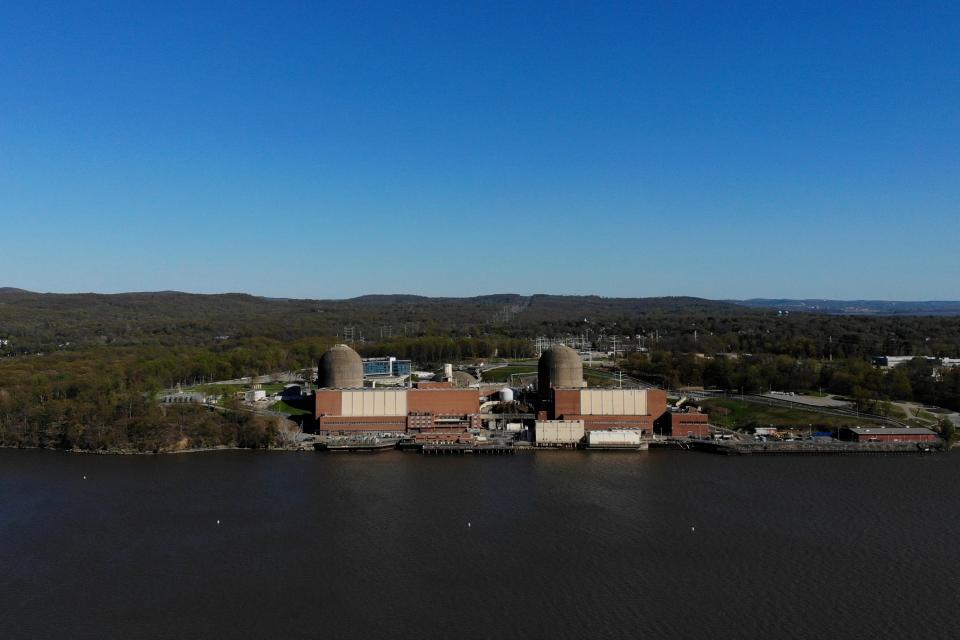 Indian Point Energy Center is seen on the Hudson River in Buchanan, N.Y., Monday, April 26, 2021.