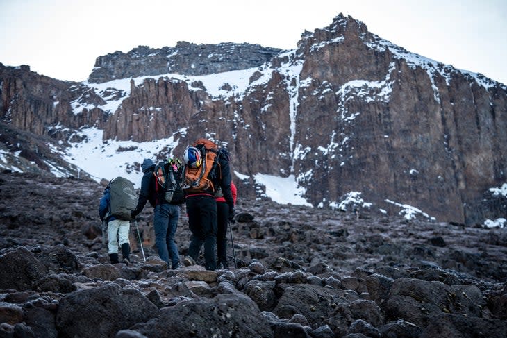 Hiking in to Kilimanjaro.